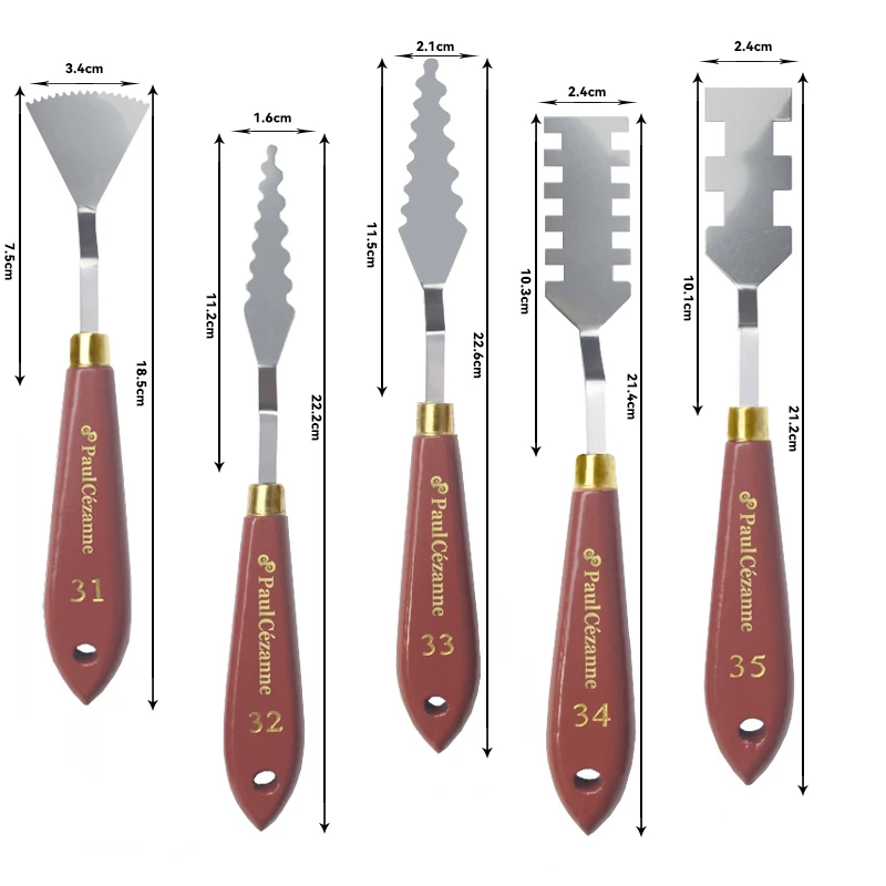 Professional Wood Stainless Steel Paint Knife Set Spatula Palette Knife For Oil Painting