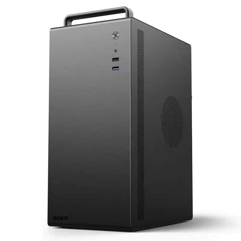 Customized Wholesale computer parts accessories cabinet case desktop tower OEM ATX slim micro computer case optional  handle