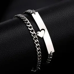 Stainless steel couple bracelet European and American creative heart-to-heart magnet couple bracelet