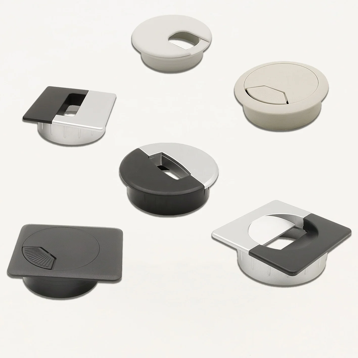 Plastic office meeting table wire manager box 60mm cable grommet