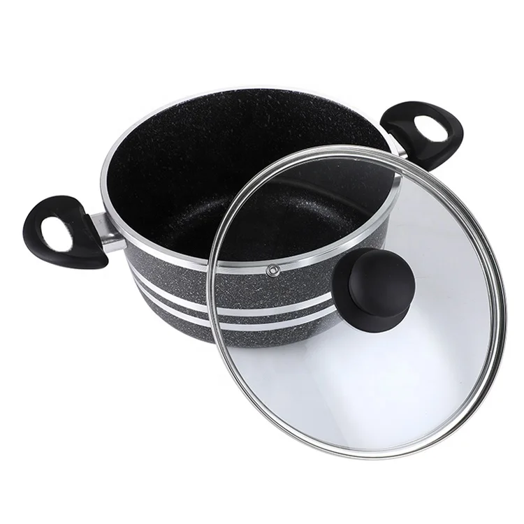 Factory  Customized Non-stick Casserole Set  Pressed Aluminum  Sauce Pot with  Heat-resistant Powder Coating