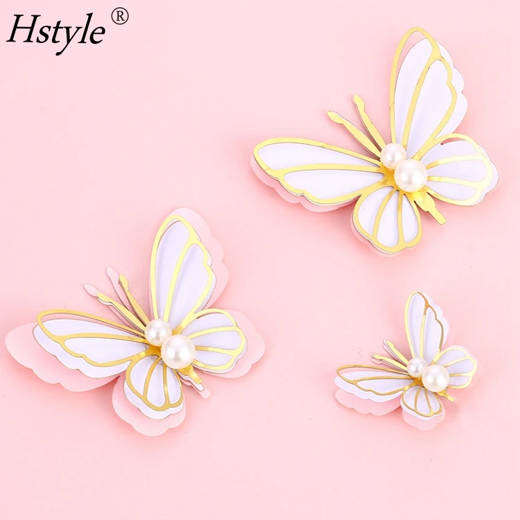 Жемчужная бабочка Топпер для торта на день рождения розовое золото сделай сам торты Декор свадьбу детский душ товары выпечки PQ867