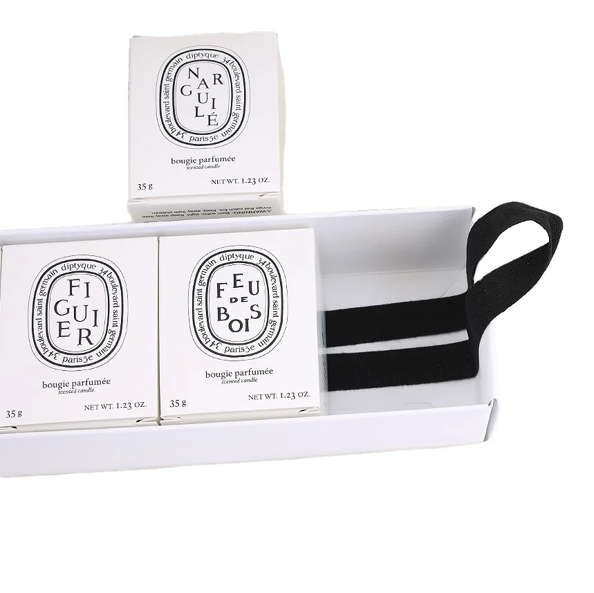 Manufacturer Custom Unique Rectangular Craft Packaging White Hard Cardboard Luxury Candle Box For Gif