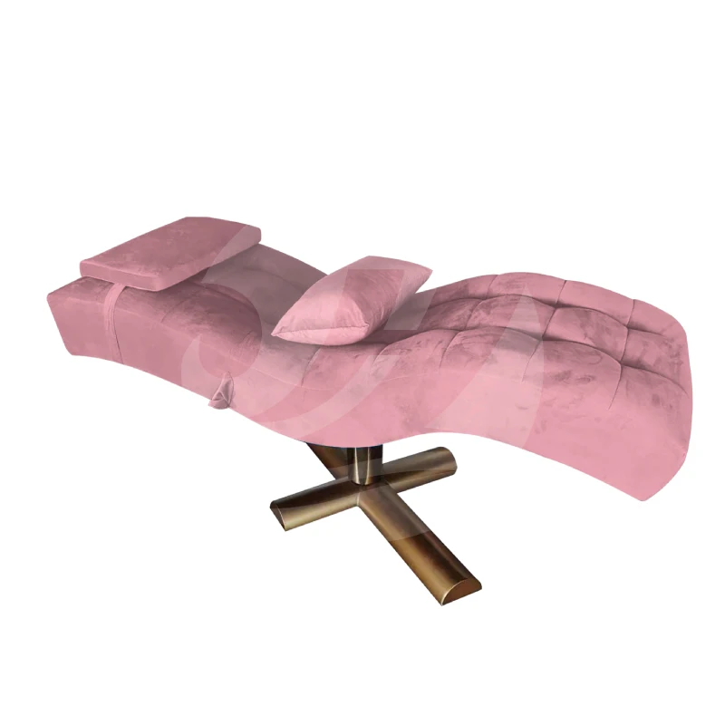 Luxury curved extension lash bed beauty salon spa massage lifting table with headrest durable fabric facial bed reclinable