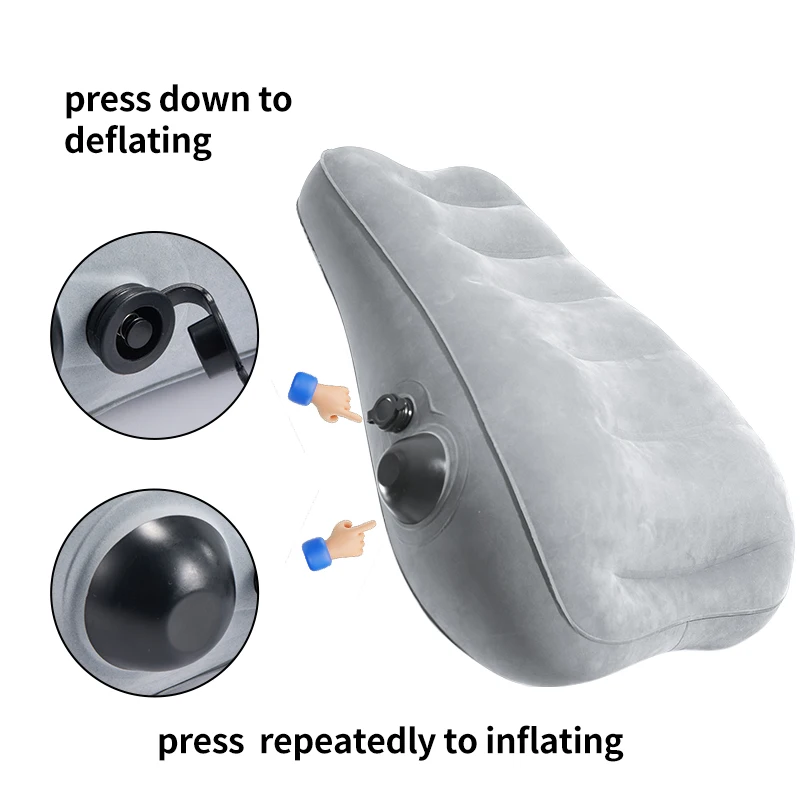 Press Pump Inflatable Sciatica Relief Lower Back Cushion Lumbar Cushion Rest Pillow Camping Headrest for Car Travel Office