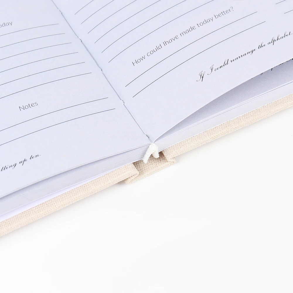 Custom Fabric Linen Hardcover Daily Self Improvement The Gratitude Journaling Book Gratitude Journal