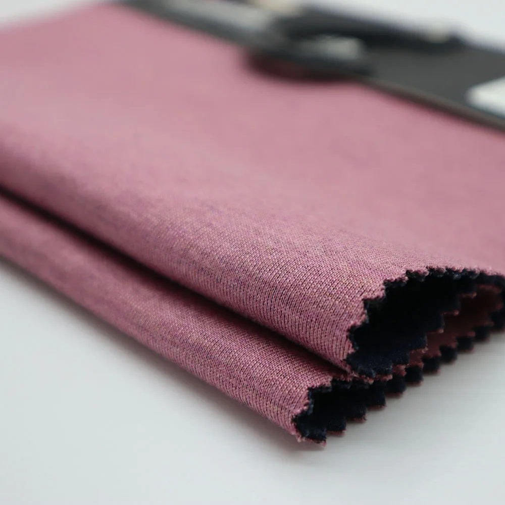 Rayon polyester interlock knitting fabric, two side two color scuba fabric for suit