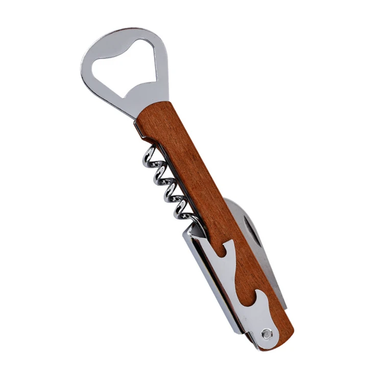 WELLFLYER BO-379 Fashion Hot Sale High Quality Wooden Handle Wine Bottle Opener Beer Wood Bottle Opener for Wedding and Party