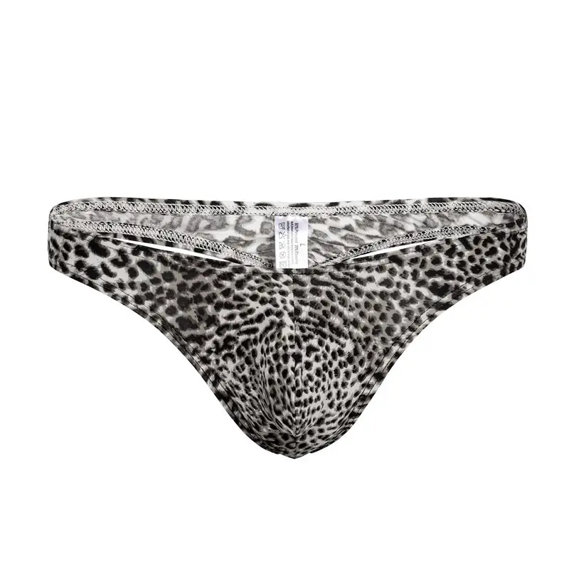 gay boys mens sexy underwear Leopard-print accessory lingerie boxer briefs spandex with high elastic waistband string bikini