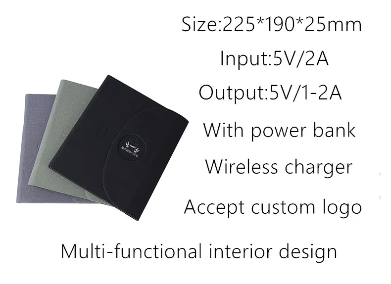 innovative products Eco-Friendly smart notebook OEM/ODM custom Logo diary notebook with power bank and usb