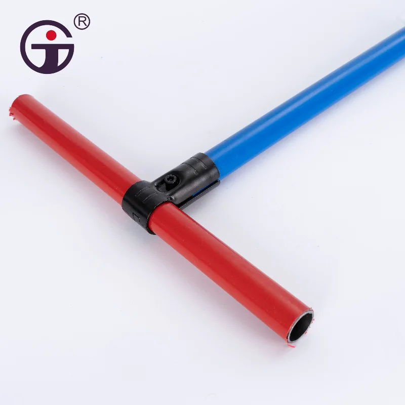 China easy assembled lean pipe metal fitting/two way lean pipe joint/lean pipe connector for rack table