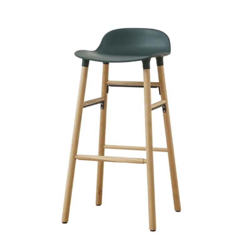 Foshan factory salable dining furniture plastic pub club bar chair with wooden legs high bar chair stool