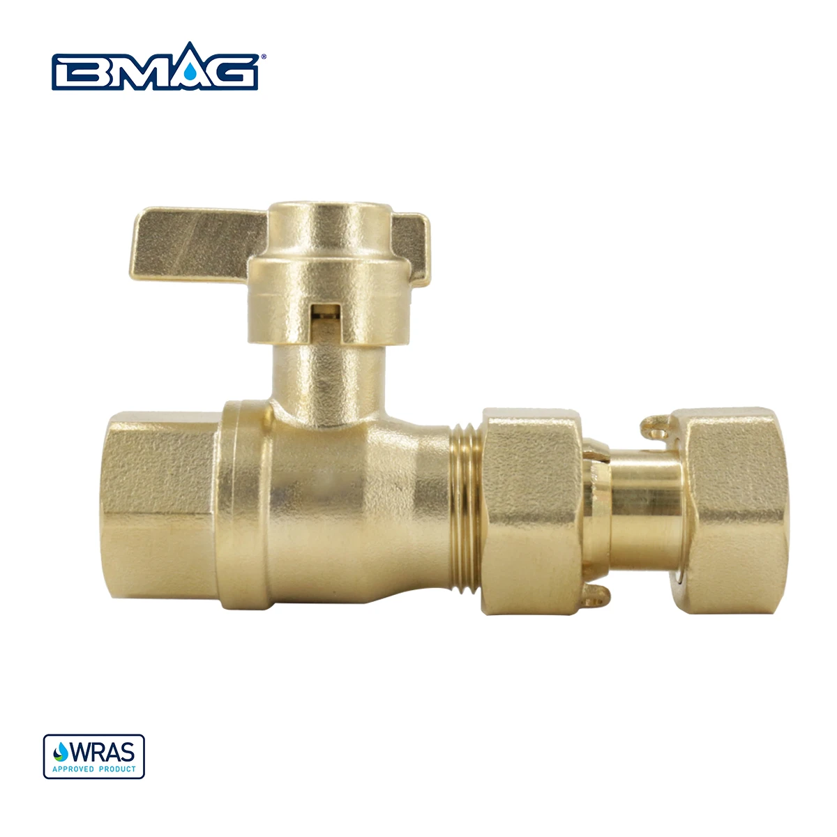 BMAG OEM & DOM DN15 PN16 Straight type Brass Lockable Ball Valve Water Meter Valve WIth Extension Part