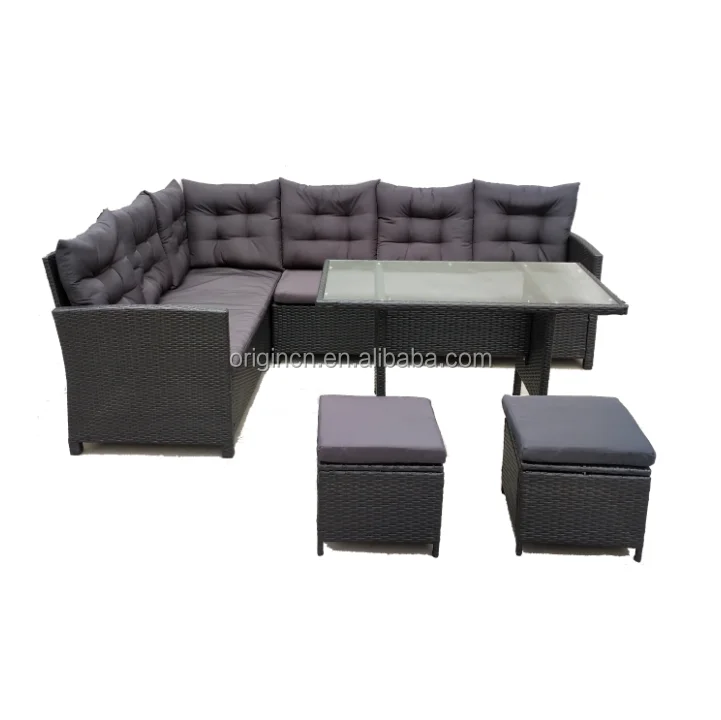 Economical dining designed outdoor KD item rattan cheap sofa set home furniture