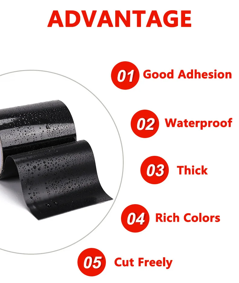 Водонепроницаемая ремонтная лента, эластичная уплотнительная лента, лента для ремонта кровельной кровли, патч для отверстий в трубах для ремонта садовых сантехнических работ и шлангов