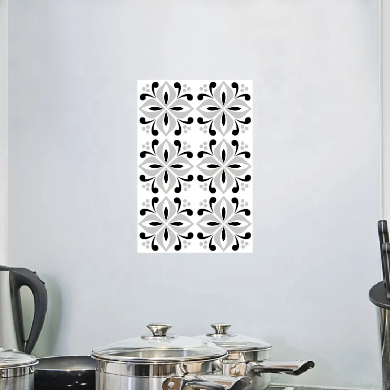 Оптовая продажа Водонепроницаемый Виниловый ПВХ керамический стикер Декор Настенная Наклейка Цветочная плитка наклейка для украшения домашней кухни