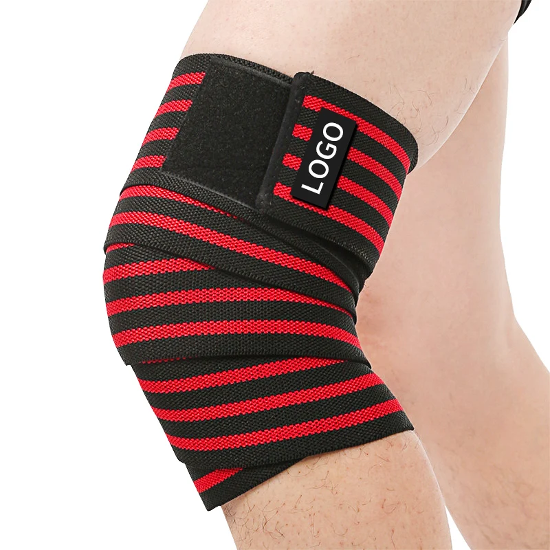 
Custom Logo Sports Gym 72 inch Compression Knee Bandage Knee Wraps for Fitness, Weight lifting, Power lifting, Squats 