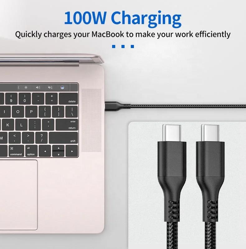 ULT-unite New Arrival 5A Fast Charging USB Type C Cable 2m E-marker USB C to USB C Kabel for iPad Pro 2021