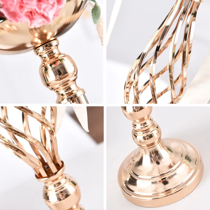 Hot Selling High Quality Romantic Candle Holders Road Lead Flower Table Stand