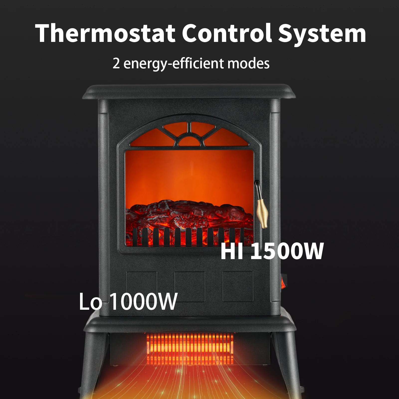 CETLus CTUVus CE ERP RoHS 1000W 1500W Infrared Heat Indoor Household Space Electric Fireplace Fire Place Manual Stove Heater