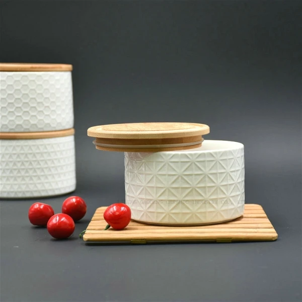 Tea Canister Set White Ceramic with Bamboo Ring Storage Bottles & Jars New Bone China Unique Coffee Mug Elegant Flexible 3000pcs