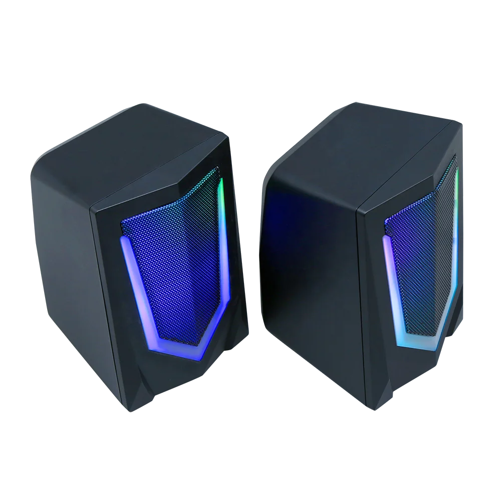 2023 New Audio Player Powerful Bass Dual Channel Desktop Portable Volume Control USB RGB Gaming Speakers for PC Computer