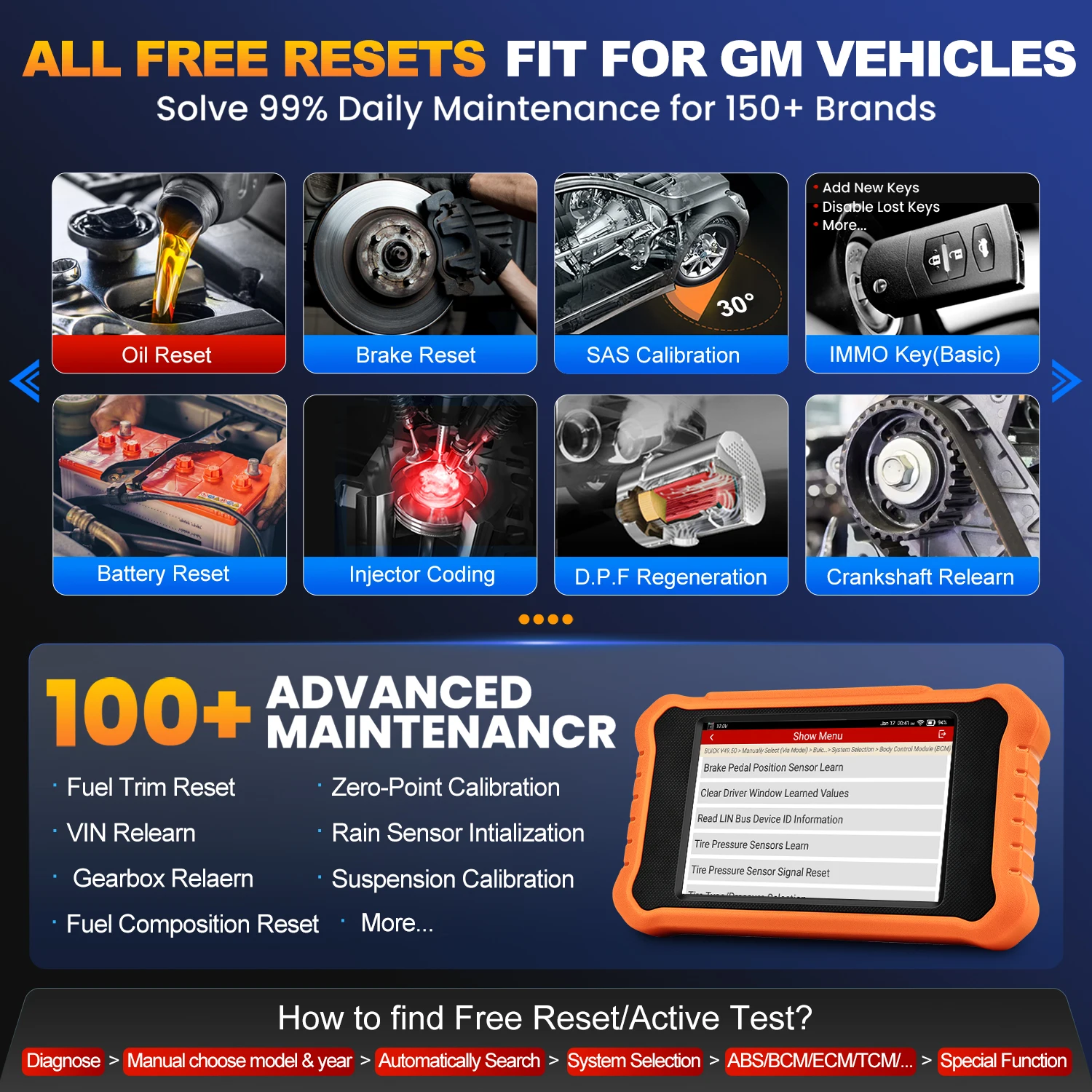 Launch CRE 2.0 For Buick/Chevrolet/Cadillac All System Car Diagnostic Tools for GM Series Lifetime Free Update OBD2 Scanner