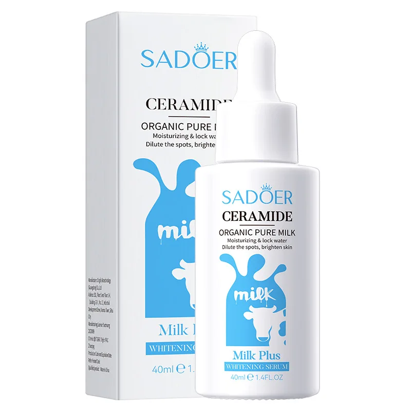 Wholesale Ceramide Milk Facial Serum Vegan Skin Care Pore Shrinking Brightening Facial Serum