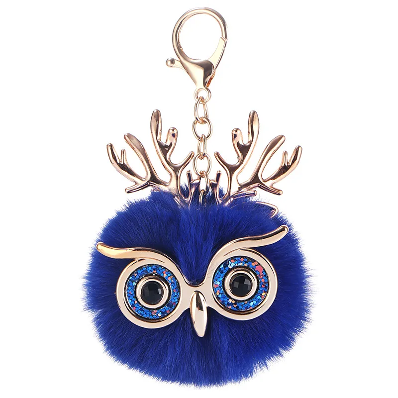 Plush doll owl can be customized 8 cm hair ball keychain bag pendant