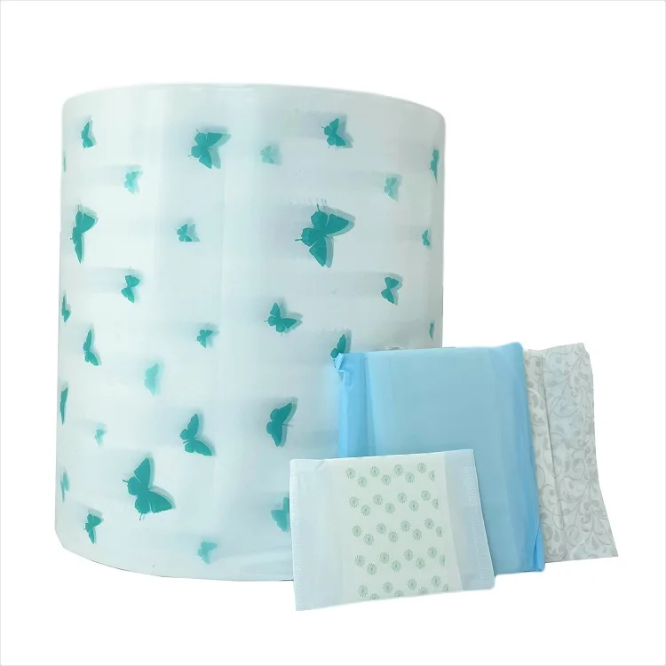 Customizable design Fast Shipping Raw Material wrapper PE film For Sanitary Napkins Pads PE Backsheet Film for baby diapers