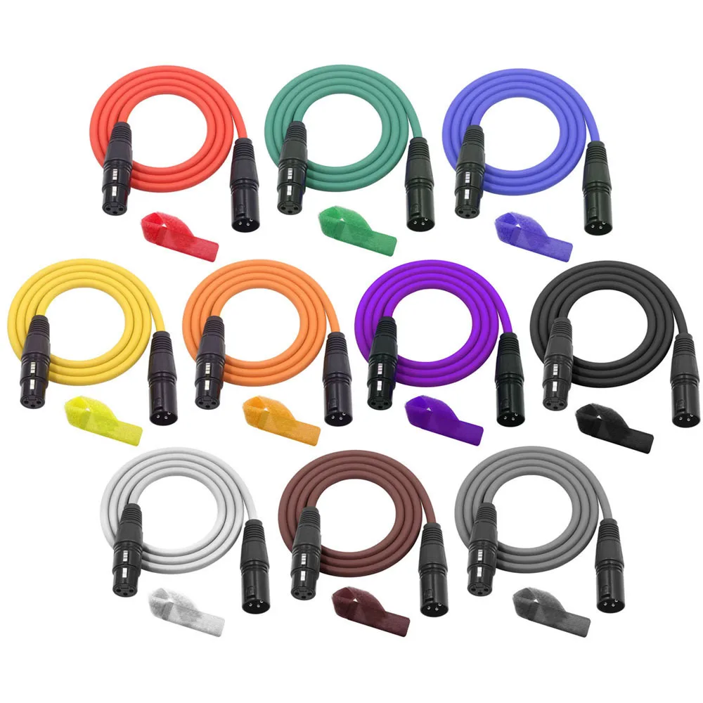 Customized XLR Connector Microphone Speaker Cable XLR Audio Jack 3 Pin Terminal Male Plug Inline Wire Connector