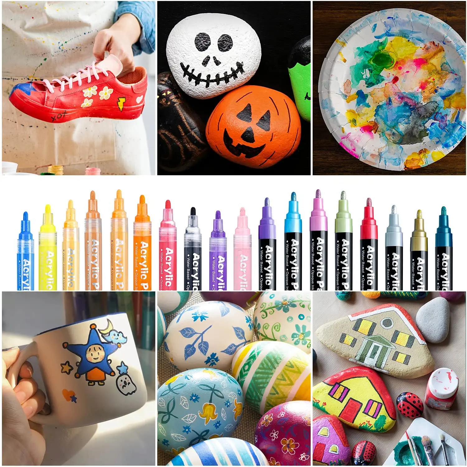 48 colors Ideal for Rock Wood Metal Plastic Glass Canvas Ceramic acrylic paint markers pen