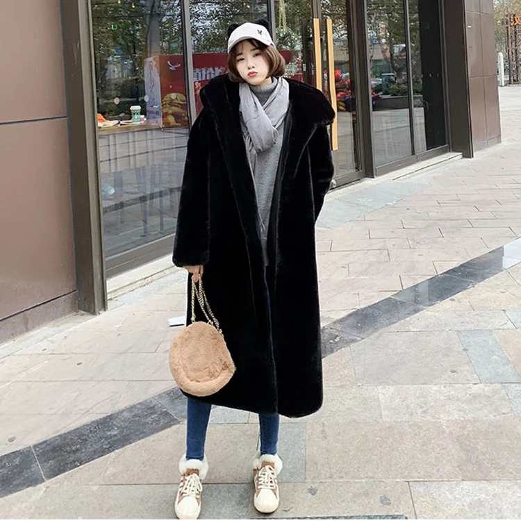 
Autumn Winter Faux Fur Coat Women Warm Long Style Fur jacket Coat For Lady Outwear 