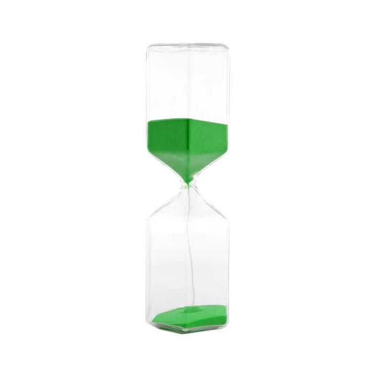 green 5.1 Inch White Sand Clock.Large Sand Watch 2 Min. Colorful Hour Glass Sandglass for Kids