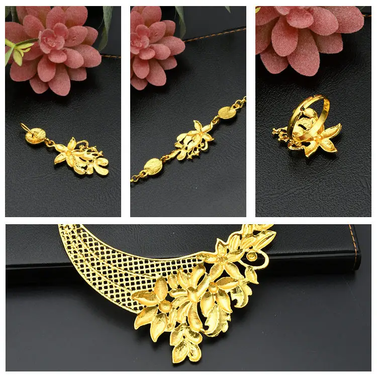 2022 Fashion Women Jewelry, Set Saudi 18K Gold Plated Wholesales Cheap Bridal African Jewelry Set/