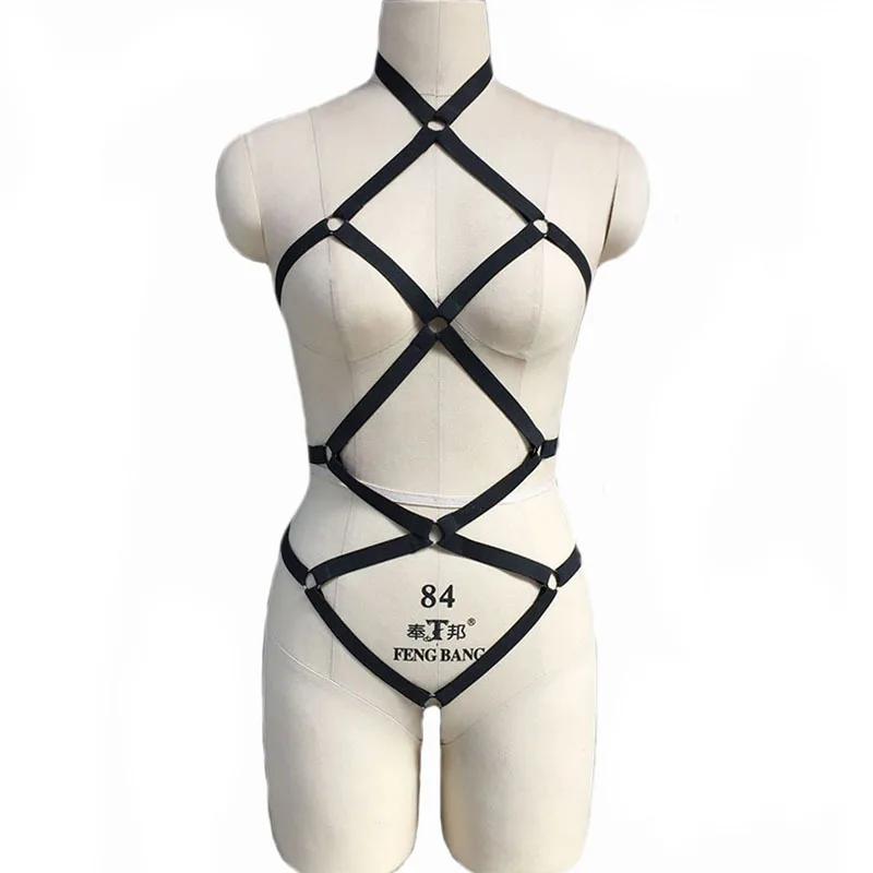 Sexy Prom Queen Dress Polyester Siamese Rope Bandage Hollow Out Nipple Bare Romper Adult Sexy Lingerie For Women