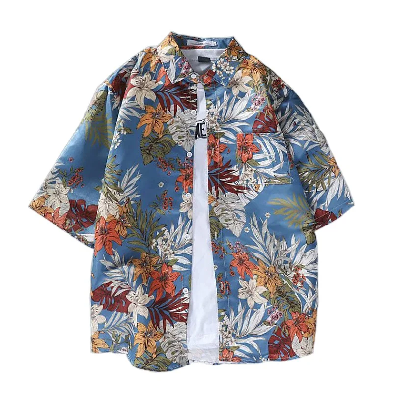 China Manufactory Summer Custom Bowling Shirt Cotton Printed Beach Hawaiian Shirts Suppliers