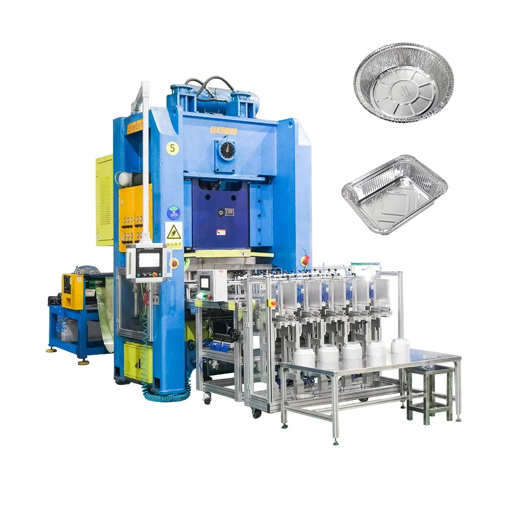 80 tons aluminum foil pneumatic stamping machine high speed aluminum foil container lunch box machine with operation training
