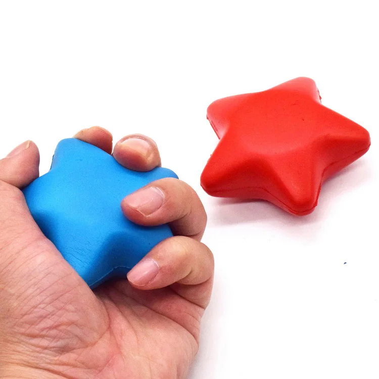 Promotional Antistress Squeeze Toys Pu Foam Star Shape Stress Ball Manufacturers For Gifts