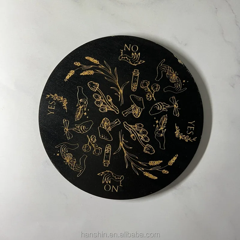 Customizable 15cm Black Wooden Tray Cup Insulation Pad Basswood Energy Pad DIY Crafts And Home Decorations