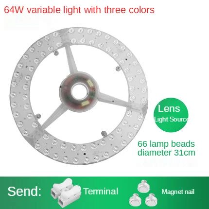 Factory Direct Gear Led Lens Light Source 12-64W Replacing Wick Of Ceiling Lamp Three color dimming