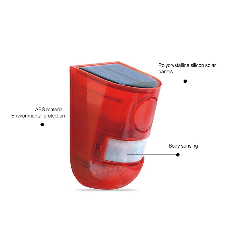 Chinese Factory Solar LED Alarm Light Human Body Sensing Infrared Sound And Light Alarm Anti-Theft Drive Wild Boar Animal Drive