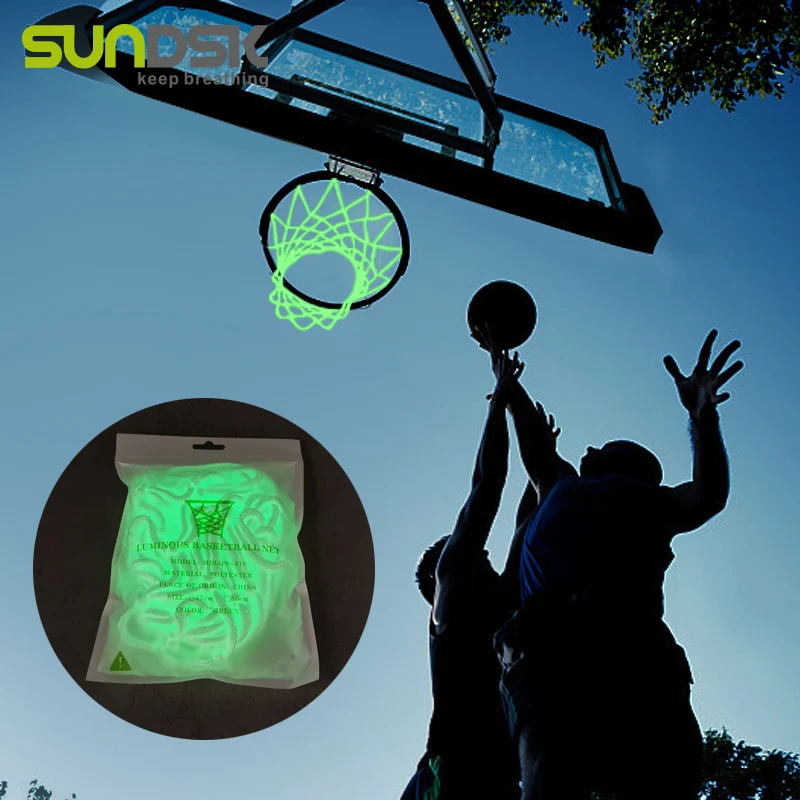 Горячая Распродажа, полиэфирная светящаяся в темноте баскетбольная сетка на заказ
