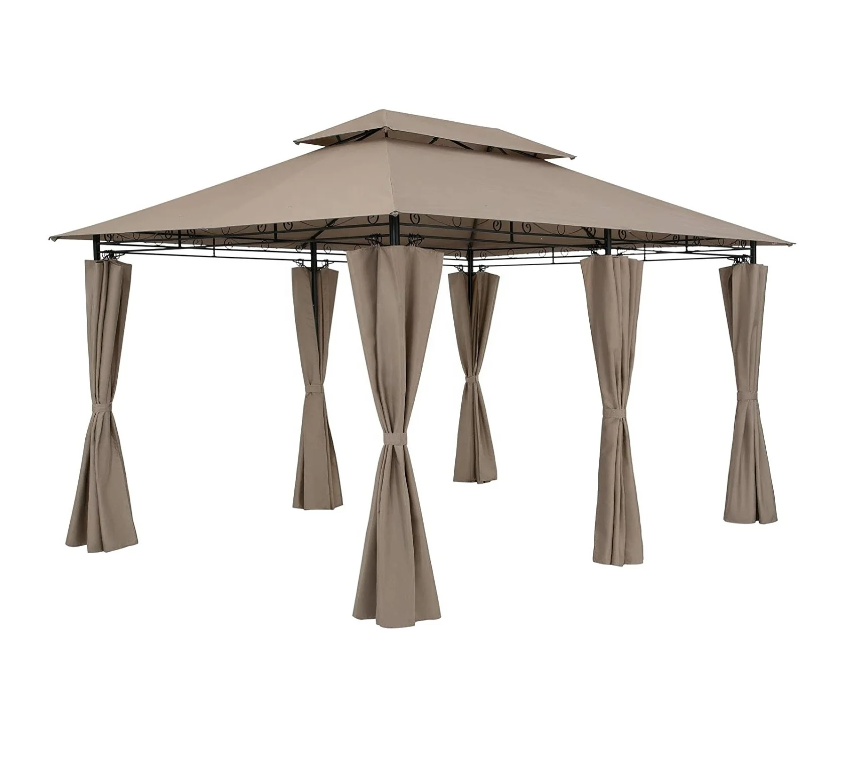 3*4m Double Roof Pavilion Party Gazebo Side Panels Waterproof UV-proof