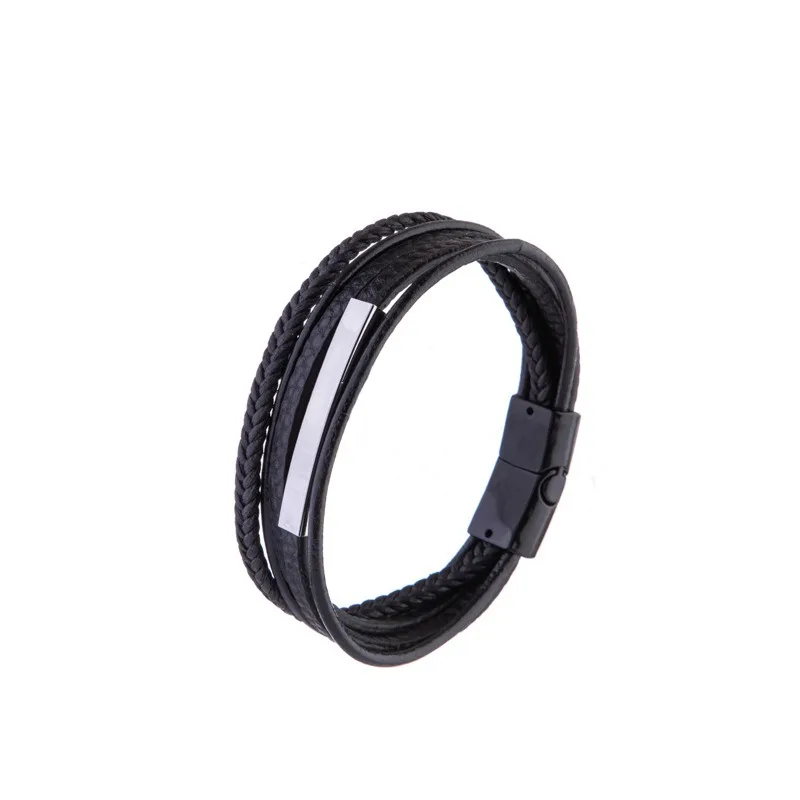 Factory direct sales in Europe and the United States new simple gold hand-woven leather bracelet fashion accessories