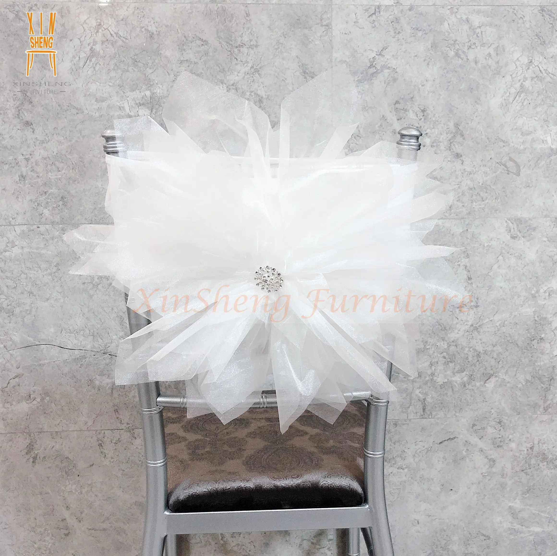 Wedding Decoration Customize Chiavari Chair Back Flower Sash