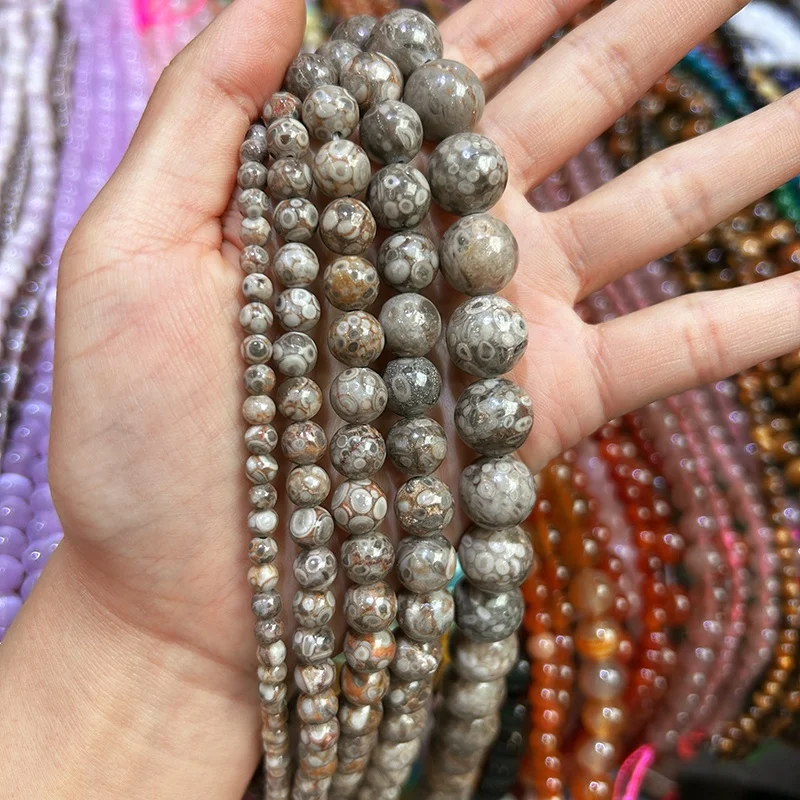 Natural Smooth Mafanite Jasper Gemstone Loose Beads For Jewelry Making DIY Handmade Crafts 4mm 6mm 8mm 10mm 12mm