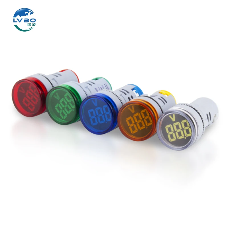 LVBO 2023 high quality AD16 22DV 22mm Round head LED  Display 50-500V Ammeter Digital Voltage Current Ampere Meter Indicator