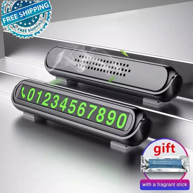 2020 New Luminous Car Temporary Parking Card Sticker Car Air Freshener Auto Phone Number Card Plate Car Aromatherapy Accessories