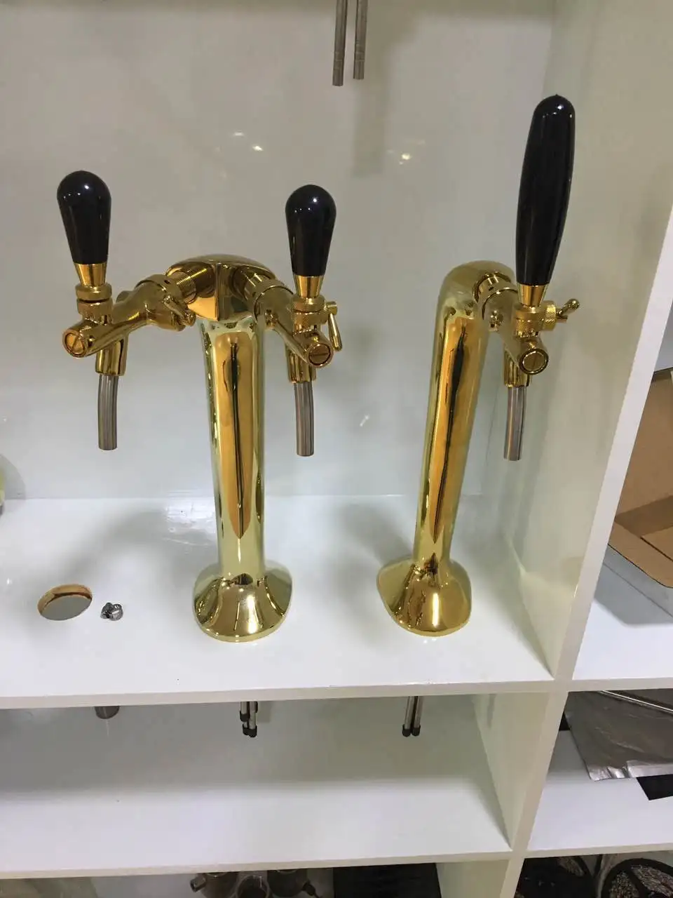 Popular Brass Material  Two Taps Cobra Kegrator Beer Tower For Fridge Machine